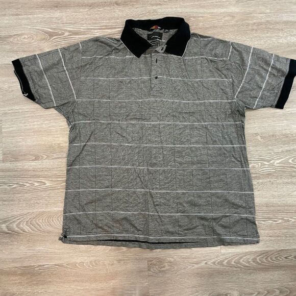 Greg Norman Gray Soft Cotton Two-Tone Stripe Polo XXL - Picture 1 of 7